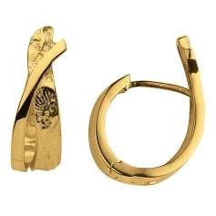 Créoles à charnière or jaune 750/18 ct.