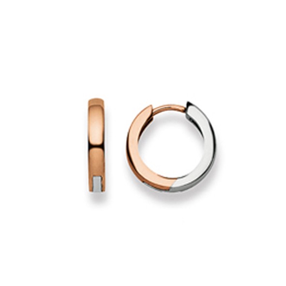 Creolen mit Scharnier aus 750/18 Karat Gold. zweifarbig