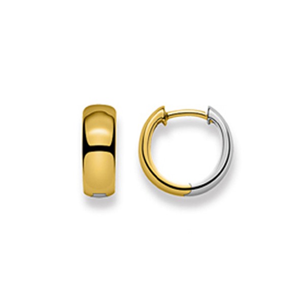 Creolen mit Scharnier aus 750/18 Karat Gold. zweifarbig