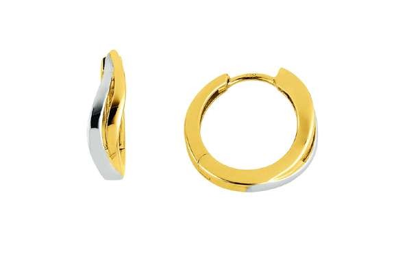 Creolen mit zweifarbigem Scharnier, Gold 750/18 ct.
