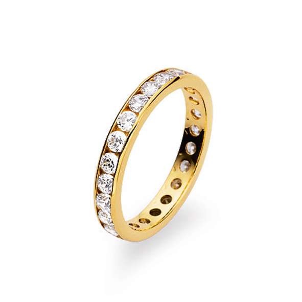 Bague Mémoire, or jaune 750/ 18 ct. avec zirconia