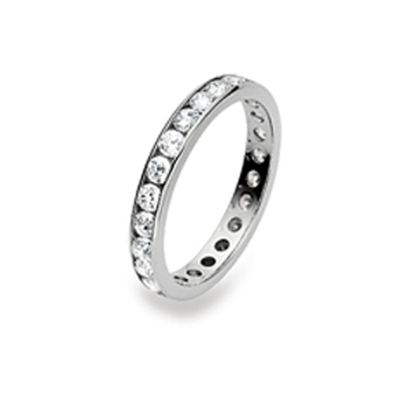 Bague Mémoire, or blanc 750/ 18 ct. avec zirconia
