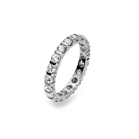 Bague Mémoire, or blanc 750/ 18 ct. avec zirconia