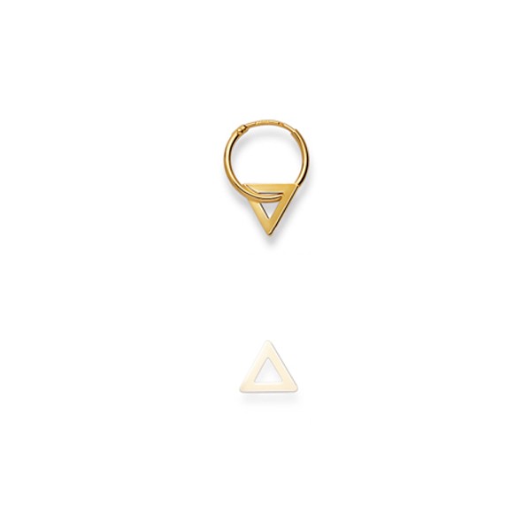 Créole avec triangle or jaune 750/18 ct.