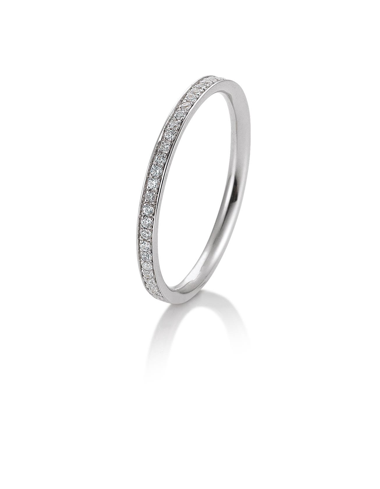 Bague mémoire platine 950 avec diamants, total 0,165 Ct. H SI
