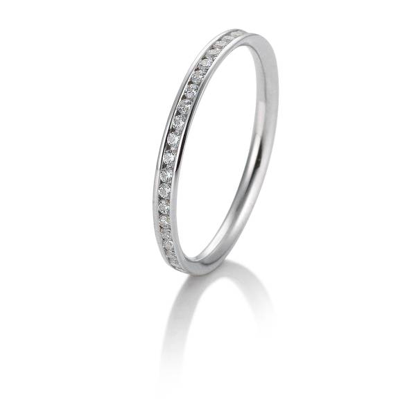 Memoirering aus Platin 950 mit Diamanten, insgesamt 0,26 ct. H SI
