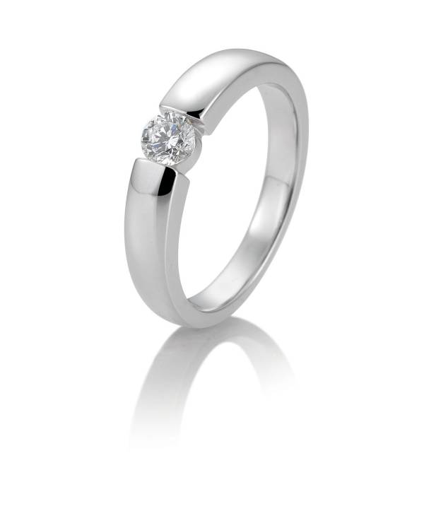 Solitärring aus Weißgold 750/18 ct. mit Diamant, 0,25 ct. H SI