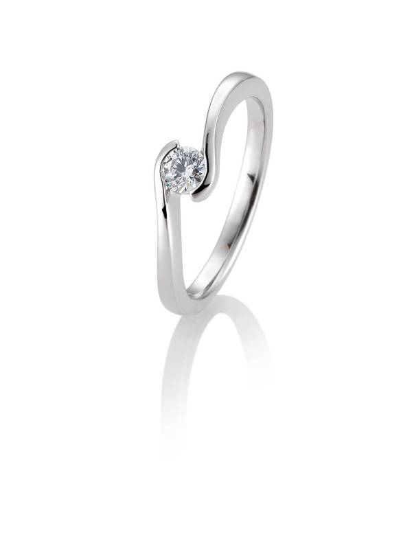 Solitärring aus Weißgold 750/18 ct. mit Diamant, 0,25 ct. H SI