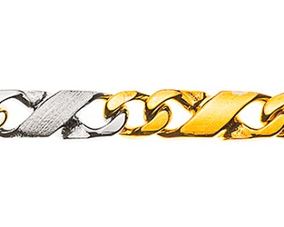 Collier Carrera, satiné/poli, bicolore (or jaune/or blanc ) 750/18 ct., 4 mm – Image 2