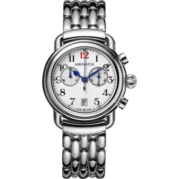 Montre Aérowatch chrono quartz, bracelet acier 