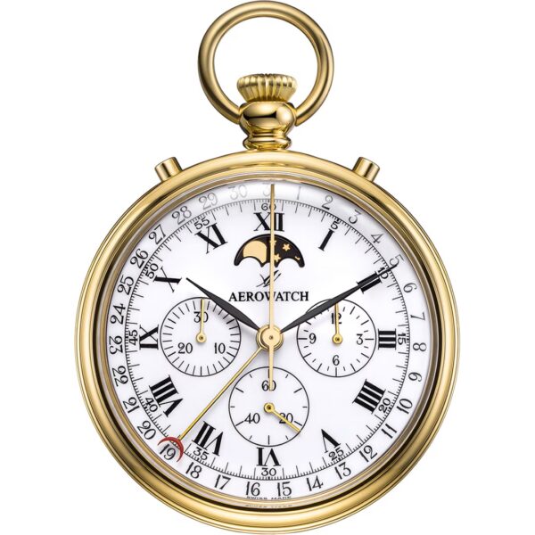 Aerowatch Montre de poche Lépine Mechanical Chrono Moon Phase