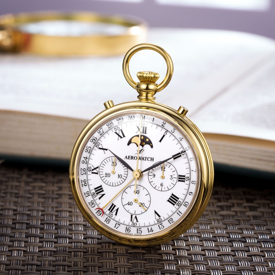 Montre de poche Aérowatch plaquée or