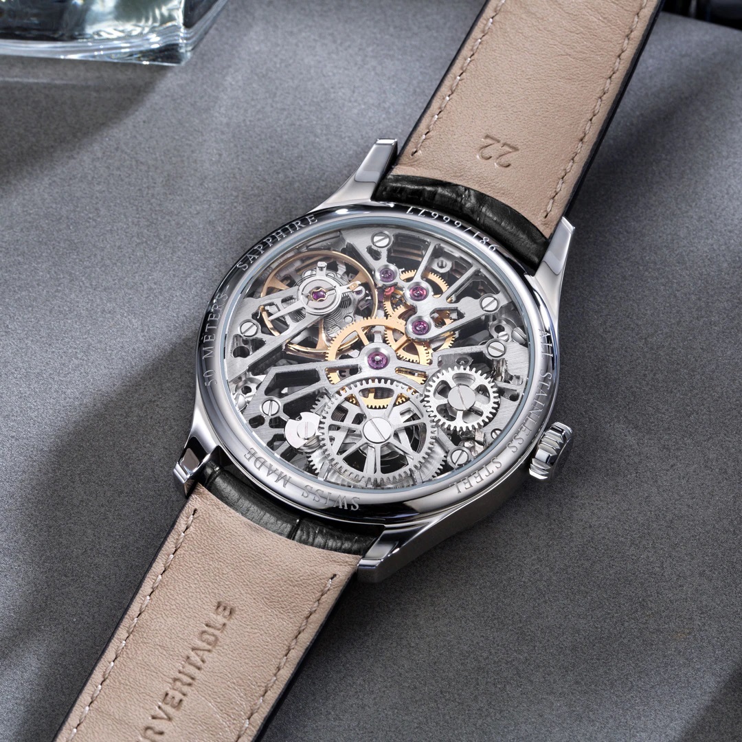 Aerowatch Renaissance Skeleton Cobweb Acier / Noir – Image 3