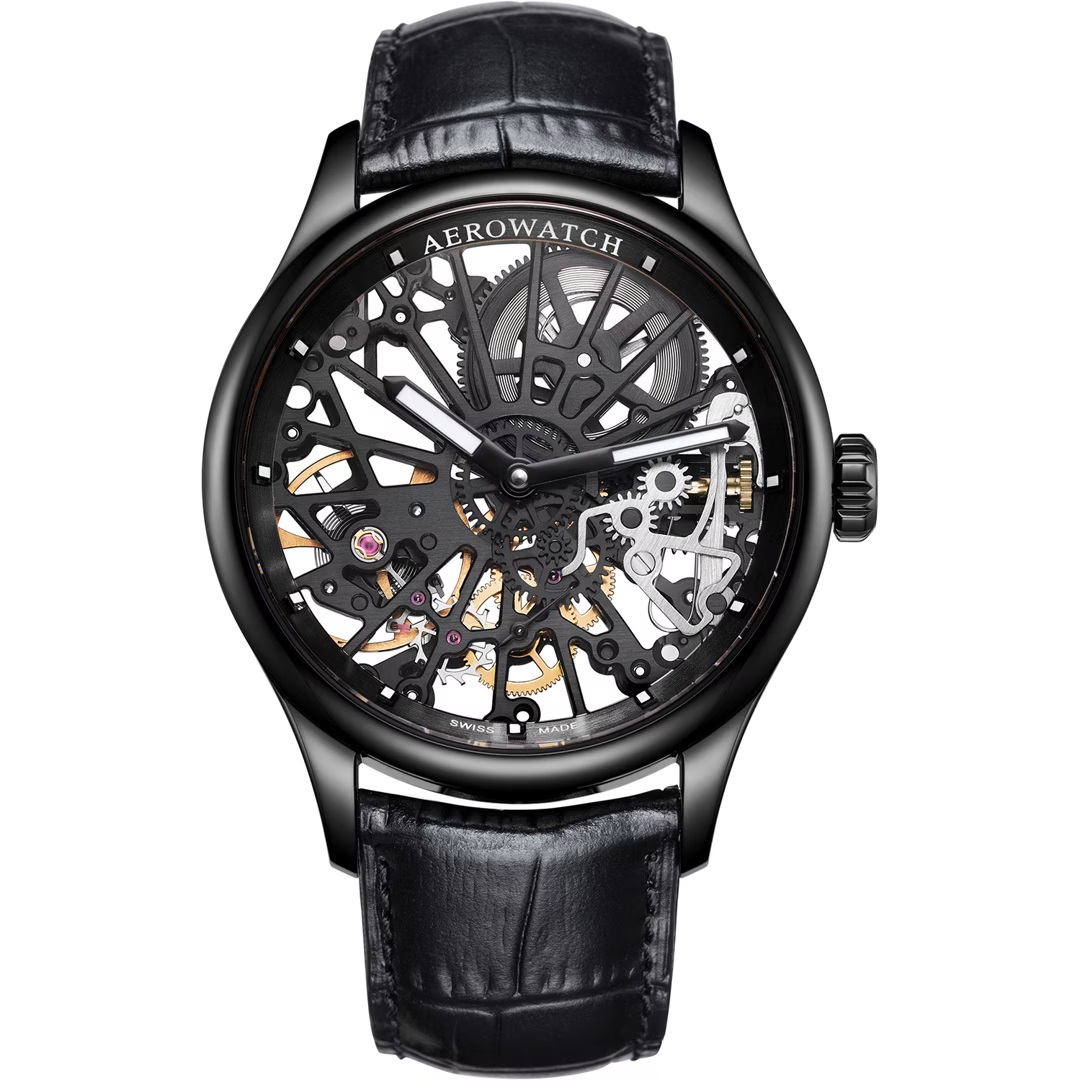 Montre Aerowatch Renaissance Cobweb Skeleton Noir