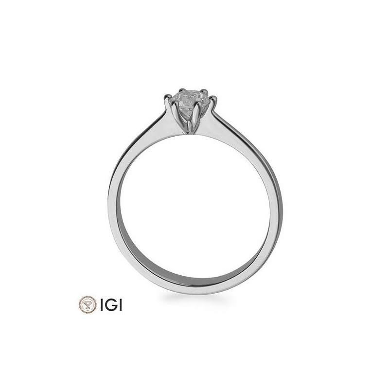 0,40 ct. H Si Solitärring aus Platin 950 mit Diamant, 6 Griff – Bild 2