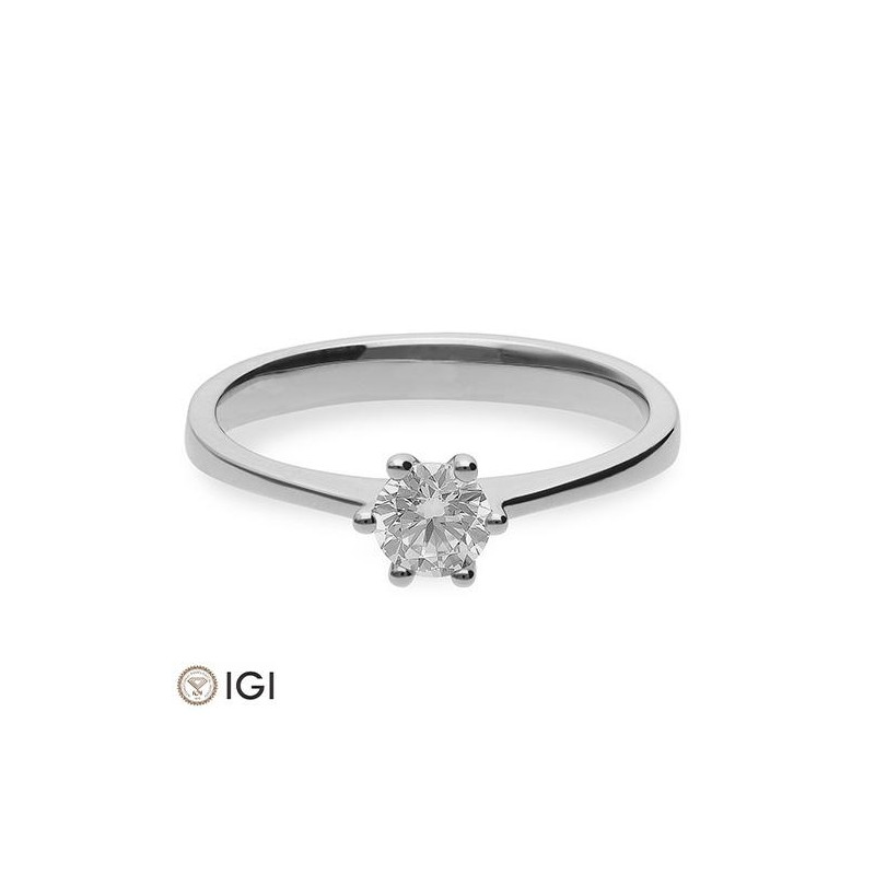 0,40 ct. H Si Solitärring aus Platin 950 mit Diamant, 6 Griff – Bild 3