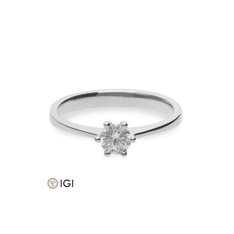 0,40 ct. H Si Bague solitaire or blanc 750/18 ct. avec diamant 6 griffes – Image 3