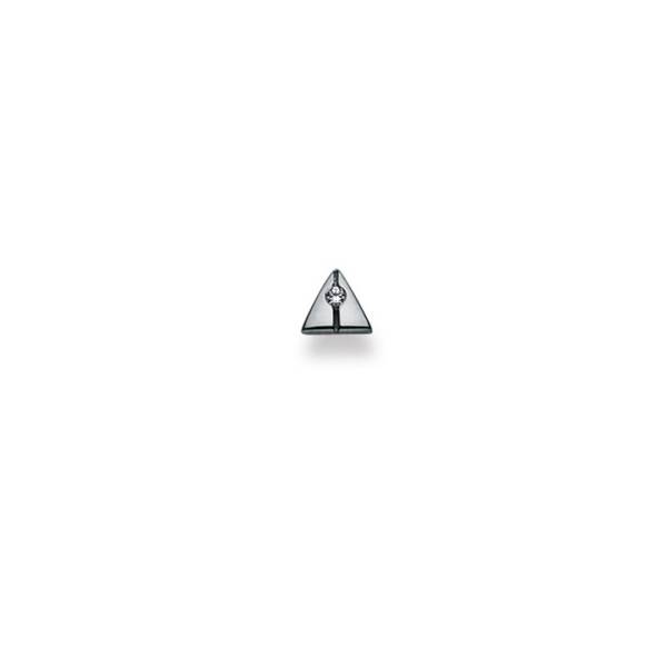 Clou d'oreille triangle or blanc zircon gold Collection Le Diamant