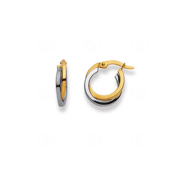 Zweifarbige Creolen aus 750/18 Karat Gold 13mm