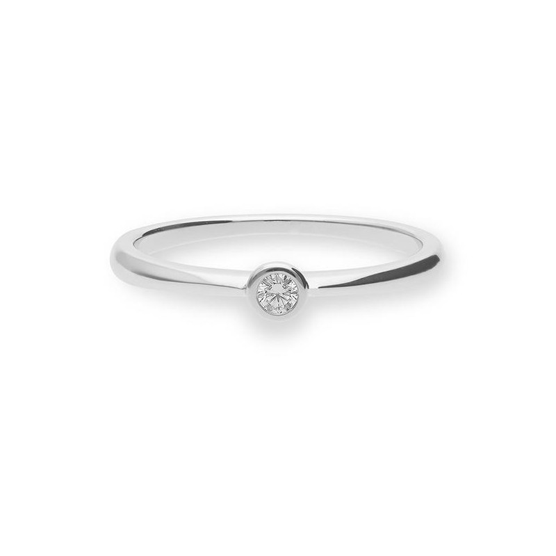 0,05 ct. H Si Diamant Solitärring aus Weißgold 750/18 kt. – Bild 3