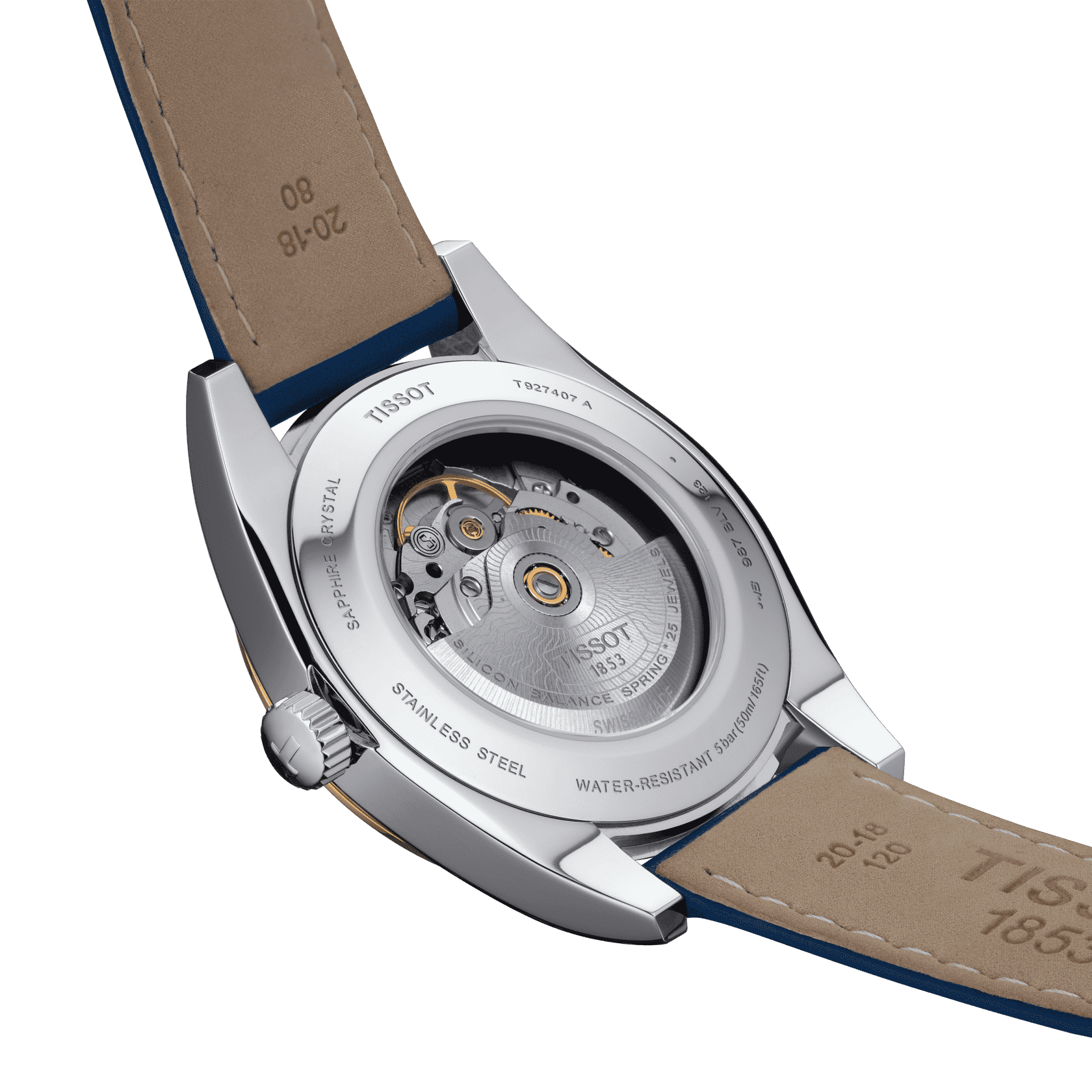 Tissot Gentleman Powermatic 80 Silicium Solid 18K Gold bezel – Bild 4