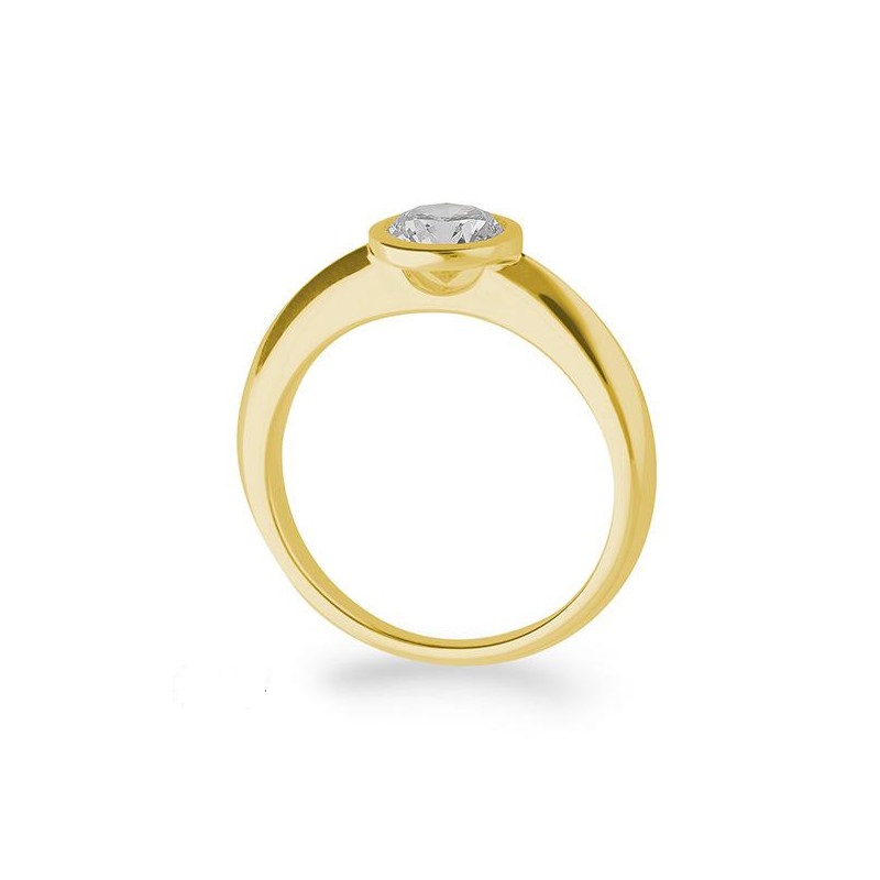 0,80 ct. H SI Diamant Bague solitaire or jaune 750/18 ct. – Image 2