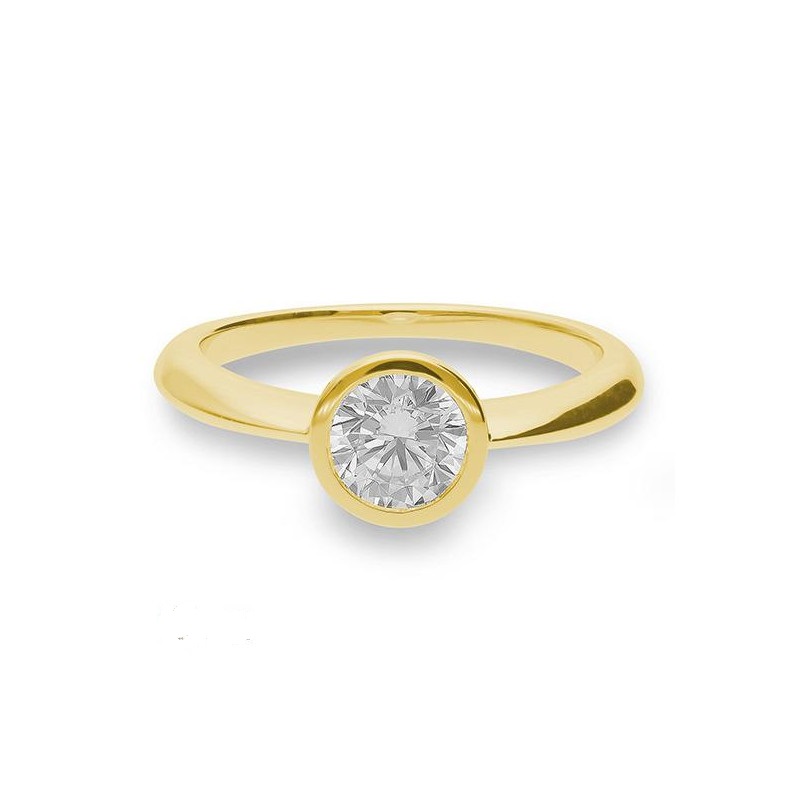 0,80 ct. H SI Diamant Bague solitaire or jaune 750/18 ct. – Image 3