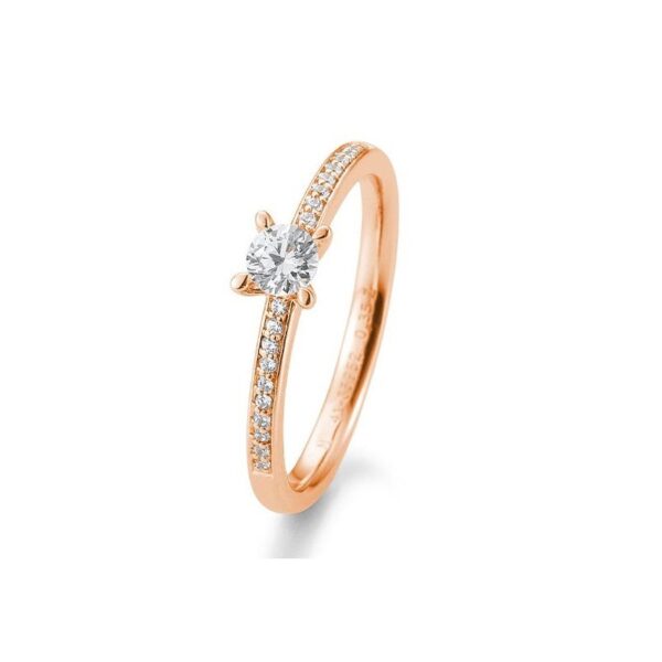 Bague solitaire en or rose avec diamants 0.35 ct. diamonds Jewellery