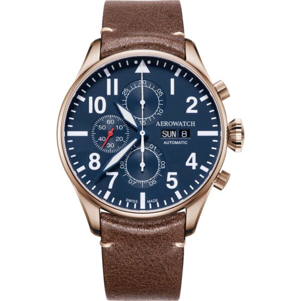Aerowatch Les Grandes Classiques Chrono Pilot Auto rose 44mm