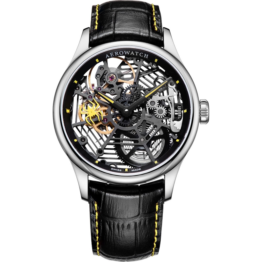 Aerowatch Renaissance Spider Skeleton Stahl/Schwarz