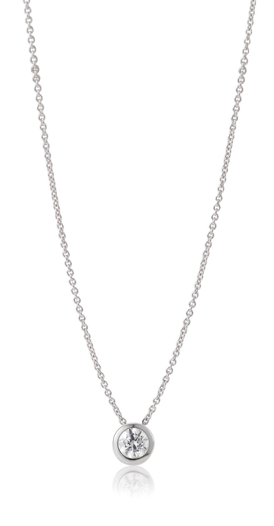 Anhänger Diamant Weißgold 750/18 ct, Zargenfassung, 0,25 ct. H SI (ohne Kette)