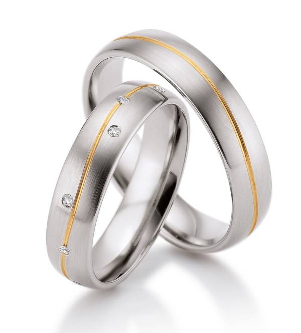 Alliances or blanc et jaune 750 / 18 ct.