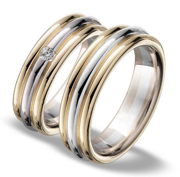 Trauringe / Eheringe Weiß- und Gelbgold