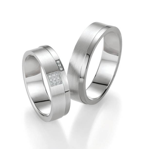 Alliances or blanc et gris