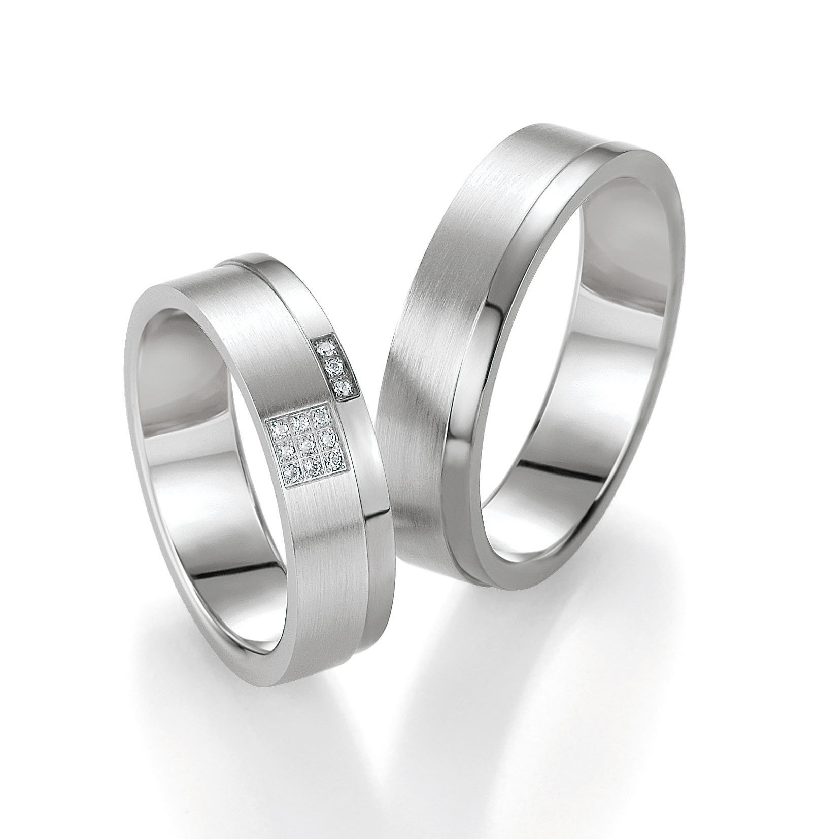 Alliances or blanc et gris