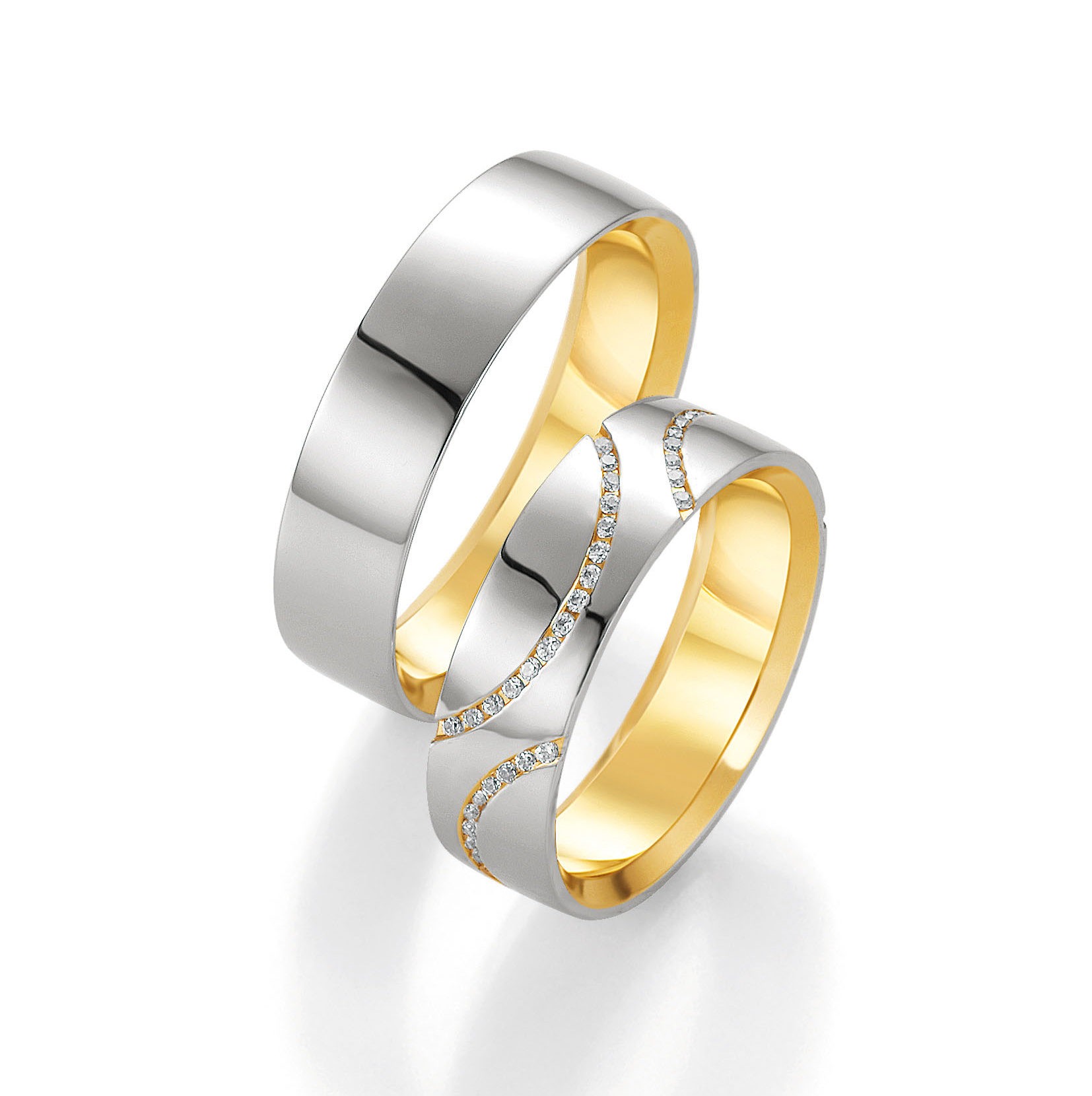 Alliances or blanc et jaune