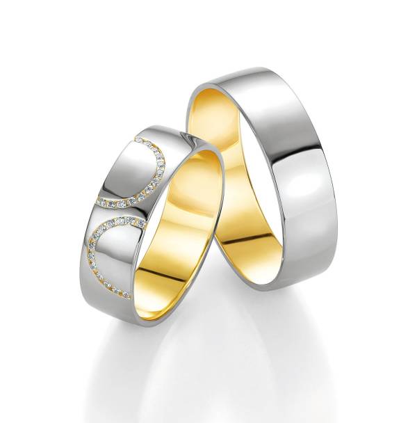 Alliances or blanc et gris