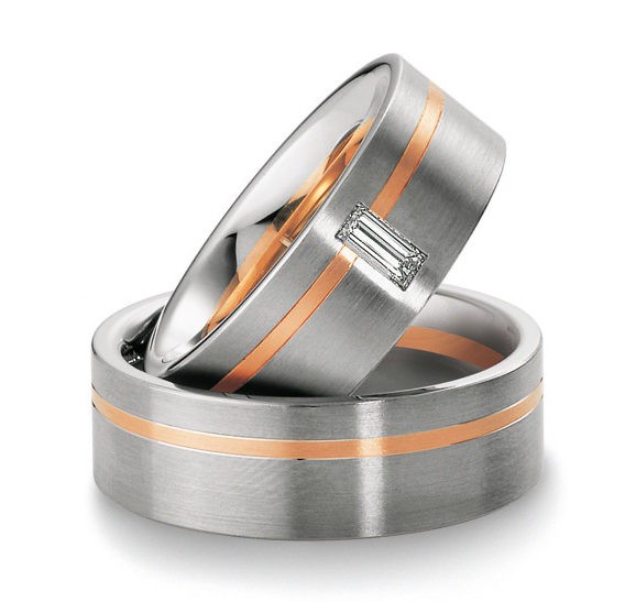 Alliances or blanc et rose