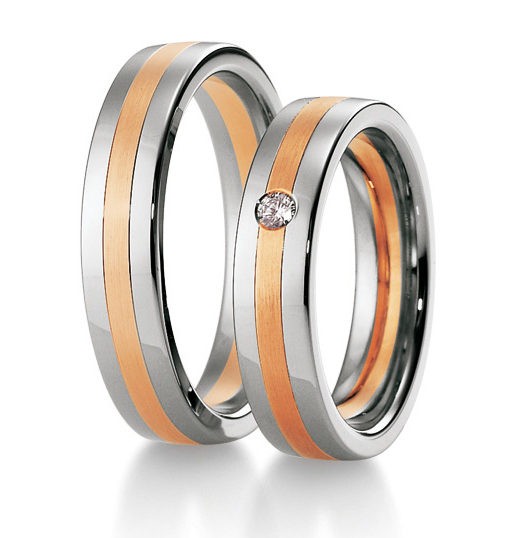 Alliances or blanc et rose