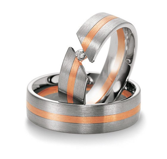 Alliances or blanc et rose