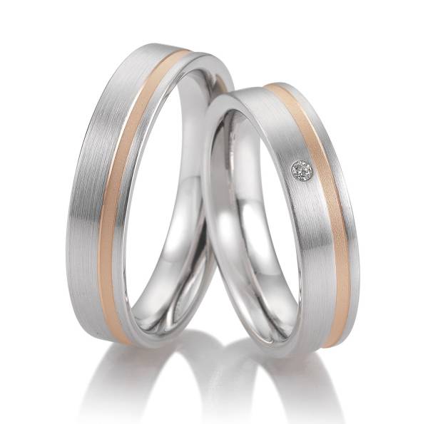 Alliances or blanc et rose