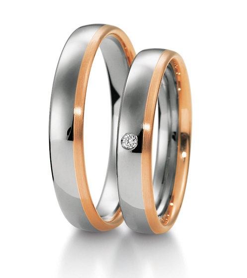 Alliances or blanc et rose