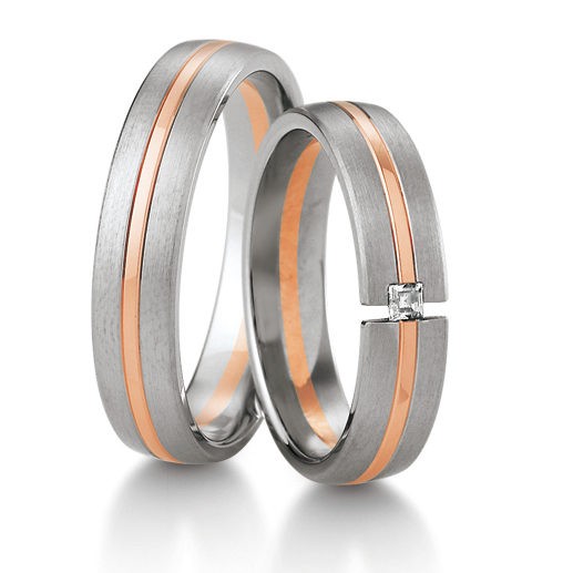 Alliances or blanc et rose