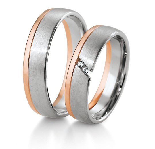 Alliances or blanc et rose