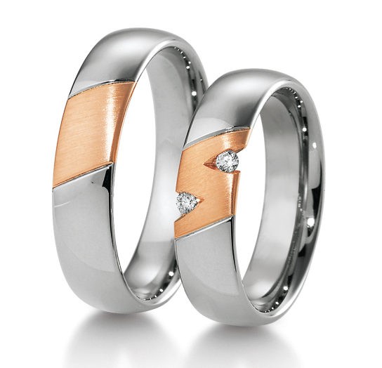 Alliances or blanc et rose