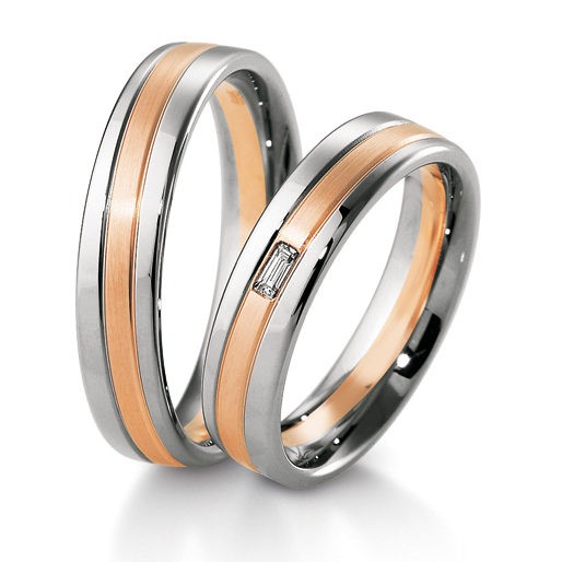 Alliances or blanc et rose