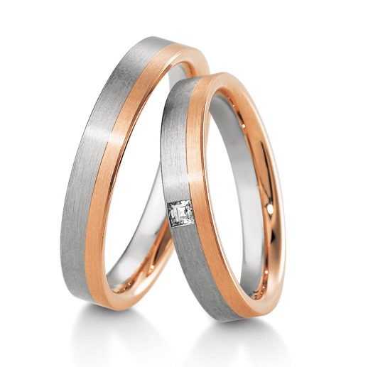 Alliances or blanc et rose