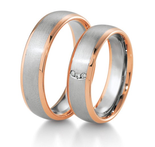 Alliances or blanc et rose