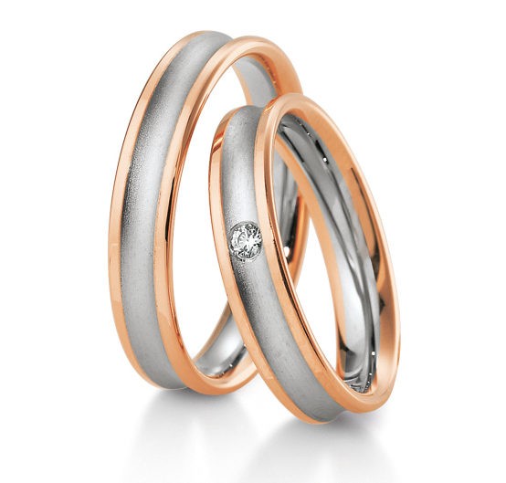 Alliances or blanc et rose