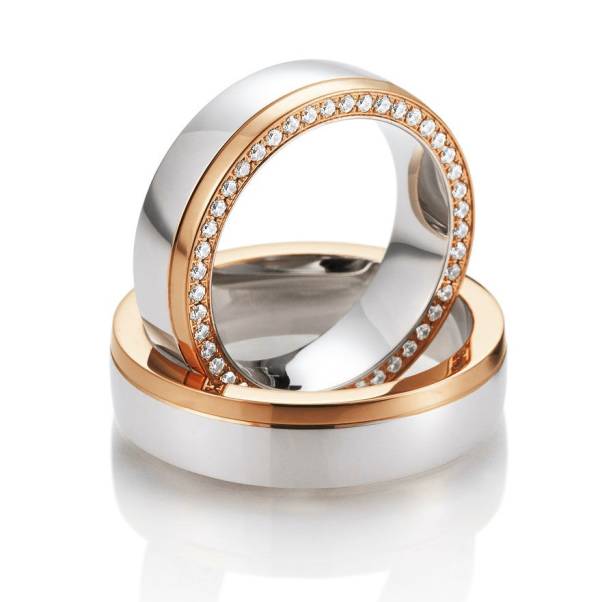 Alliances or blanc et rose